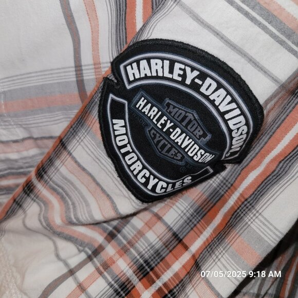 Harley-Davidson Genuine Motor Clothes Plaid Button Down Shirt Size L - Picture 6 of 8